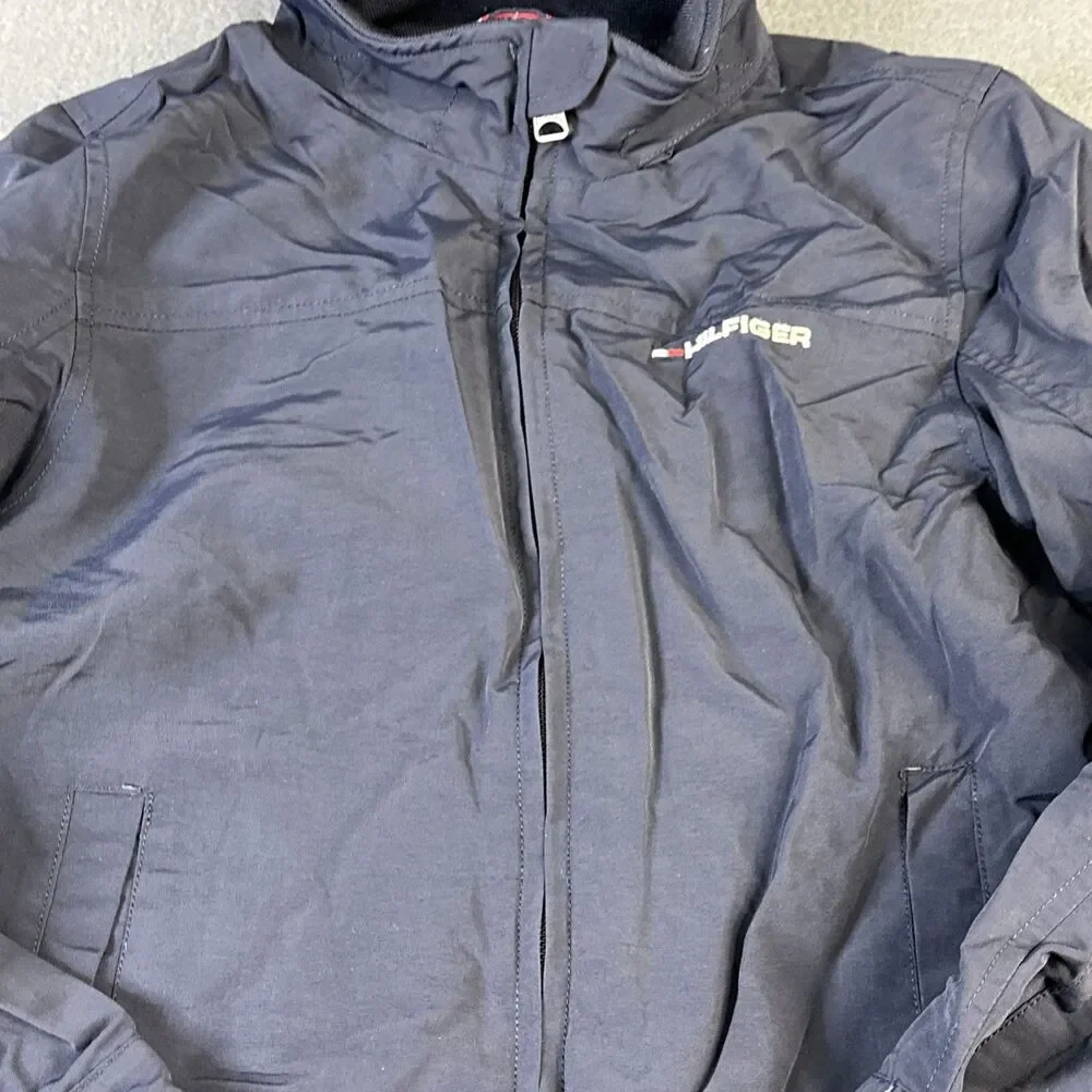 Tommy Hilfiger Boys Lightweight Jacket Blue Size Medium 8-10 Hidden Hood